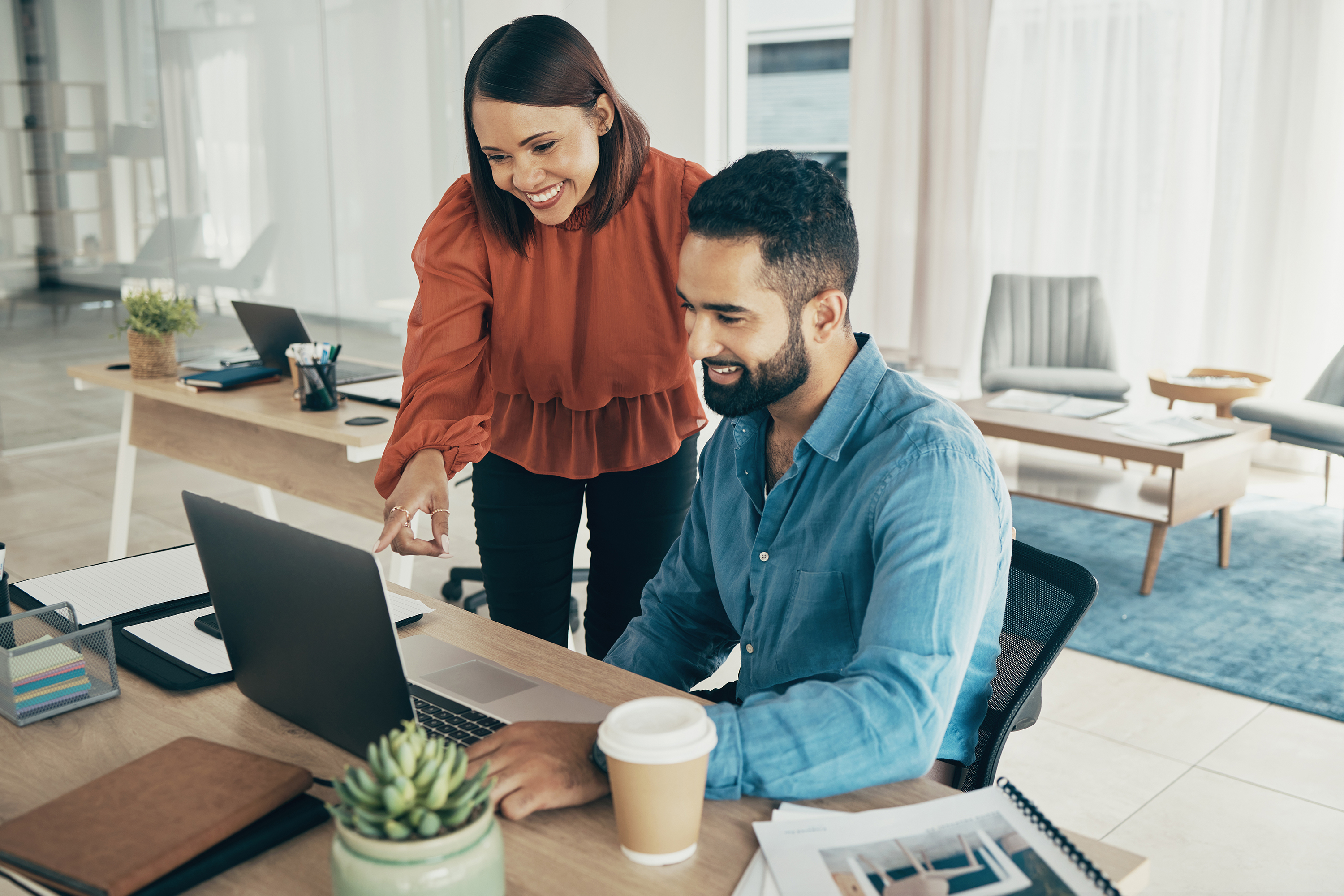 Office Workers at Laptop